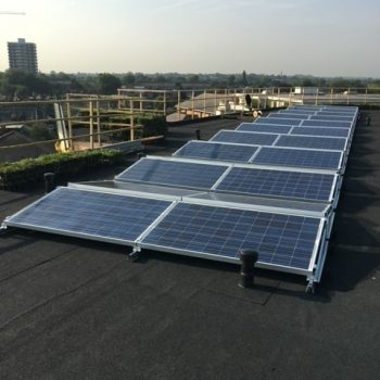 Solar Panels on a Commercial Building in a UK City