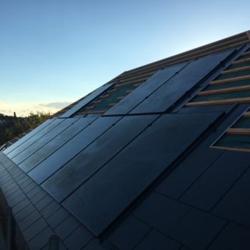Solar Panel and Roof Tile Installation in the Morning