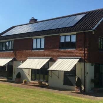 Solar Panels on a Brown Tiled Roof