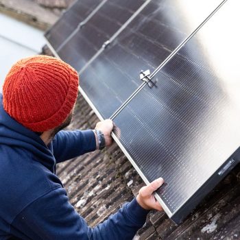 solar engineer installing solar panels
