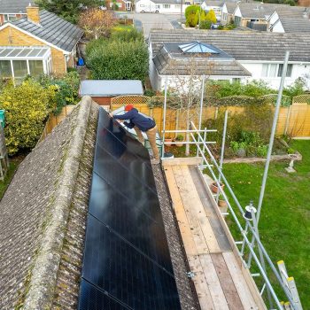 solar panels installed on roof of house